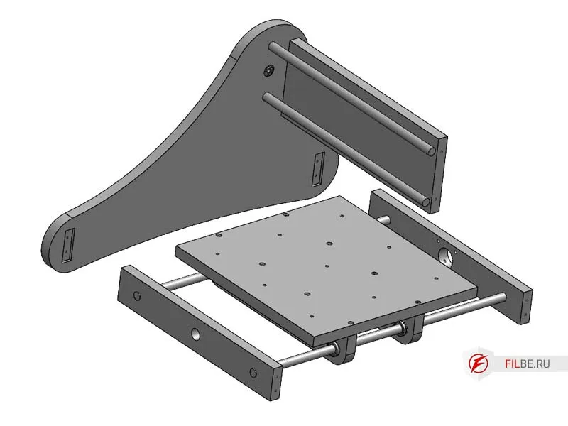 Прикручиваем подвижный стол к стойке станка