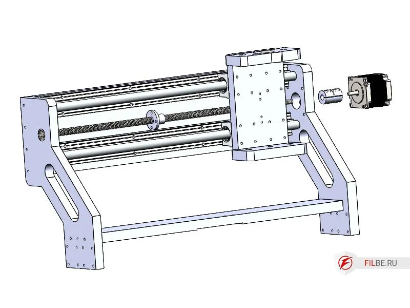 Установка винта, муфты и шагового двигателя