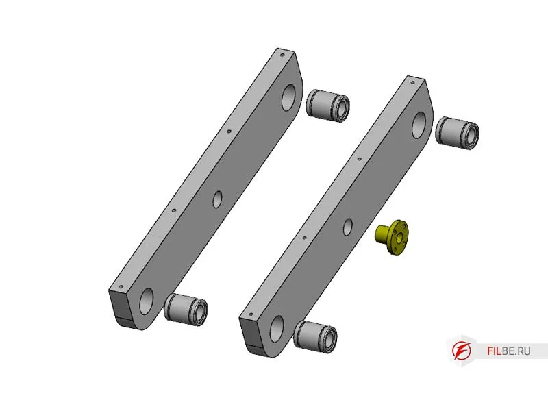 Запрессовываем подшипники и устанавливаем гайку в детали станка