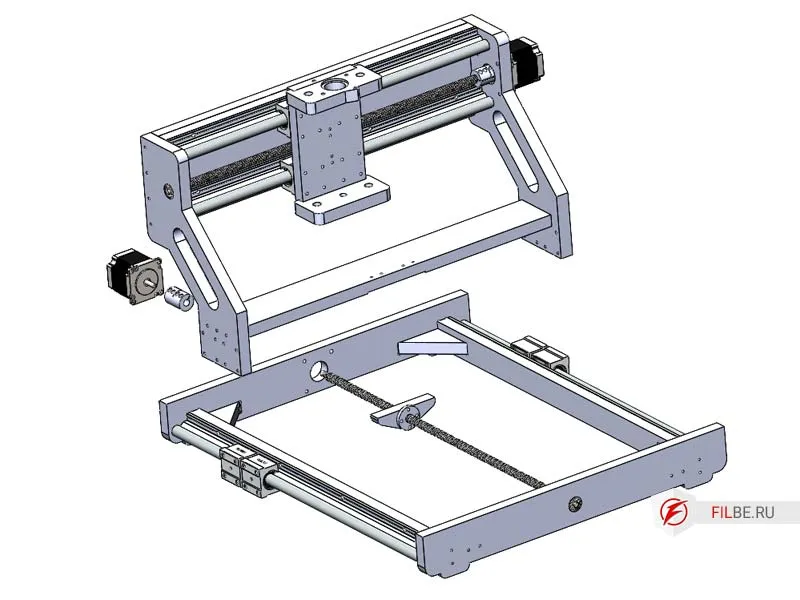 Установка портала на основание станка с чпу