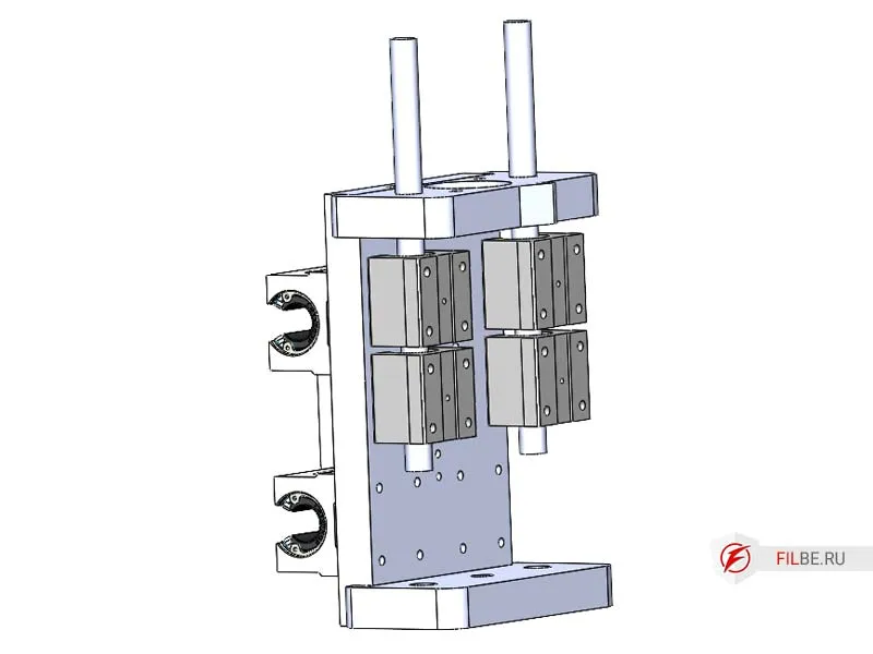 Устанавливаем валы с каретками на ось Z