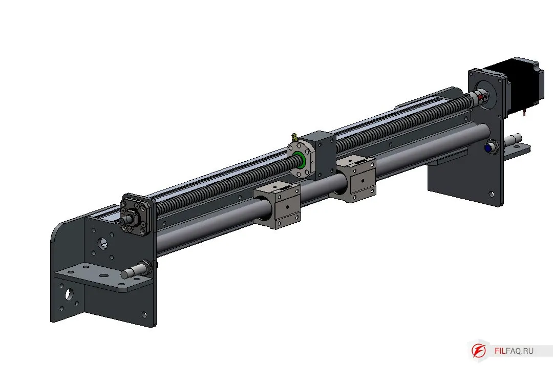 Ось станка чпу в сборе (ШВП 1605, NEMA23)