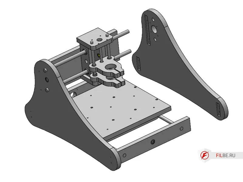 Установка стойки с креплением под мотор Nema23