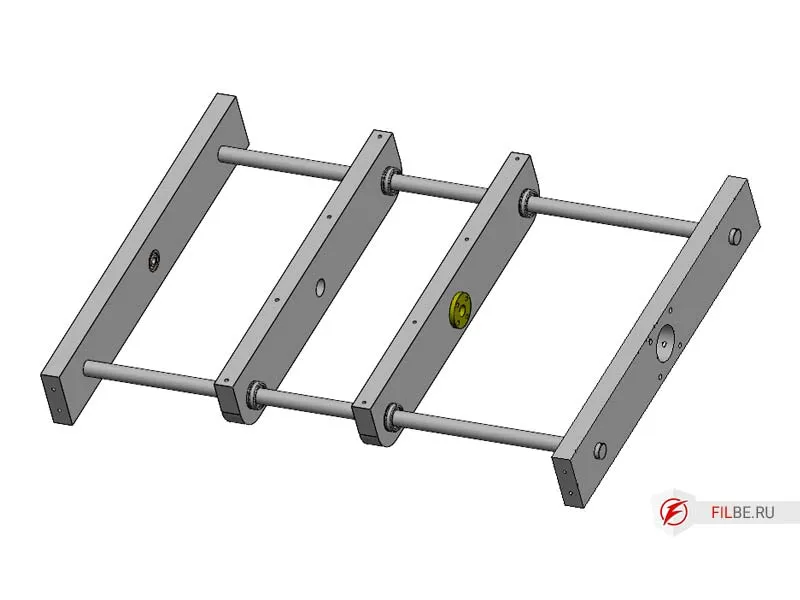 Детали подвижного стола станка в сборе